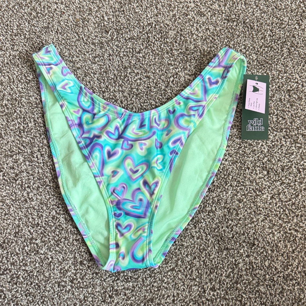wild fable Mint Green Bikini Bottom with Purple Accent